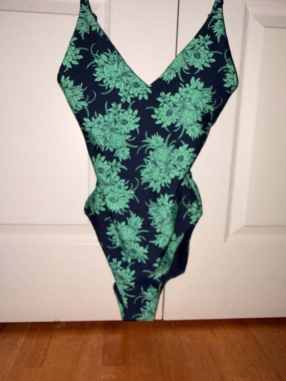 J. Crew Sculpt One-Piece
Navy Blue and Green Floral Bathing suit
Size 8